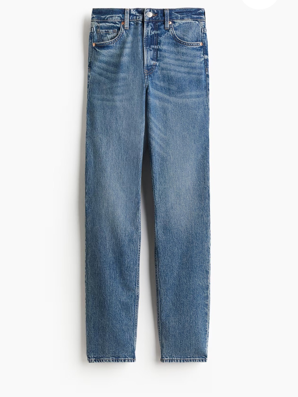 H&M Women's Straight Leg Jeans in Medium Blue